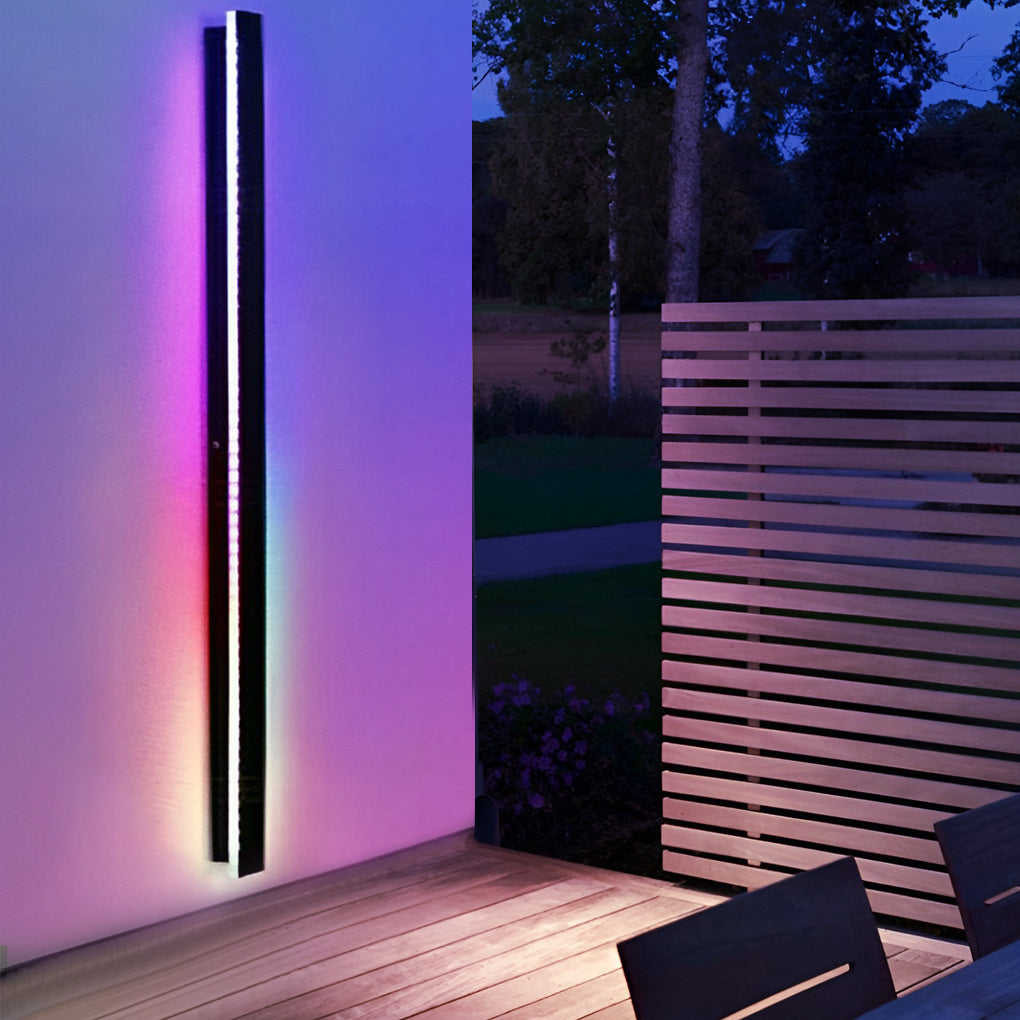 Lumières linéaires LED noires longues, applique murale extérieur