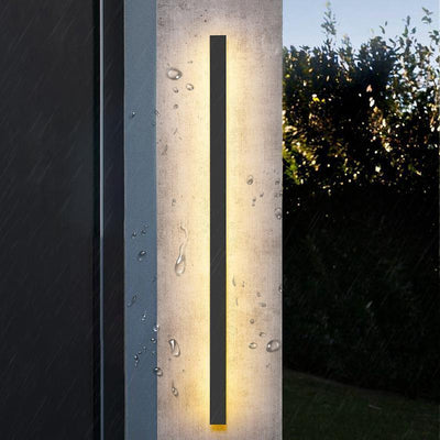 Lumières linéaires LED noires longues, applique murale extérieur