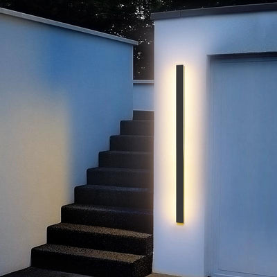 Lumières linéaires LED noires longues, applique murale extérieur