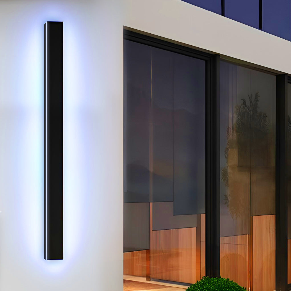 Lumières linéaires LED noires longues, applique murale extérieur