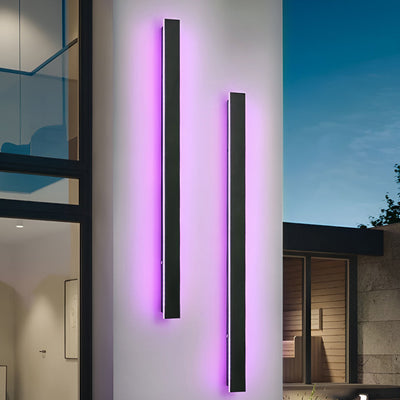 Lumières linéaires LED noires longues, applique murale extérieur