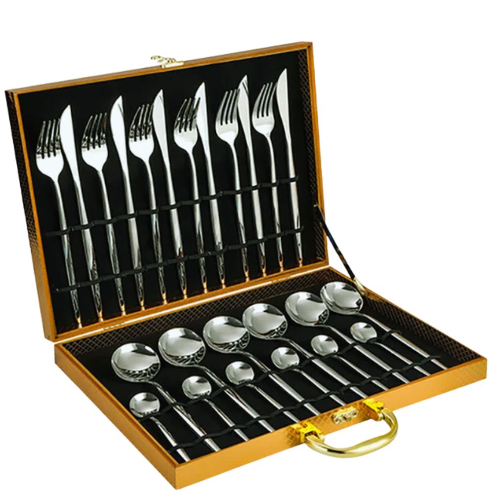 Jeu de Couverts Inox 24 Pièces Premium