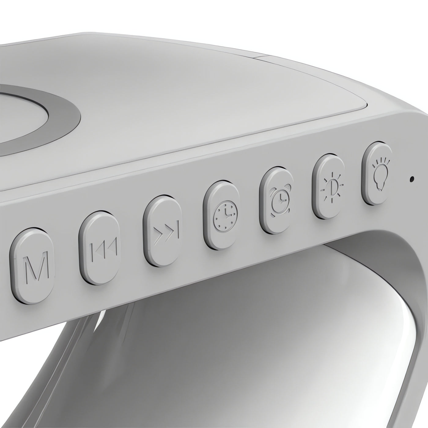 Station 3-en-1 Élégante: Chargeur sans fil, Réveil et Lampe de chevet LED