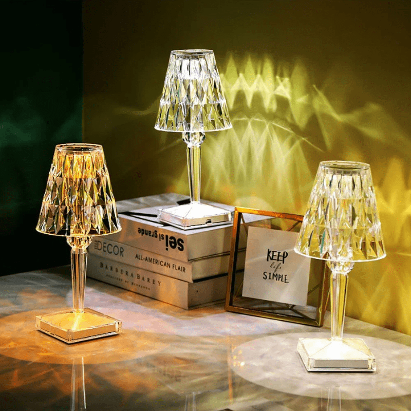 Lampe de Table LED Diamant USB 3 en 1 Sans Fil