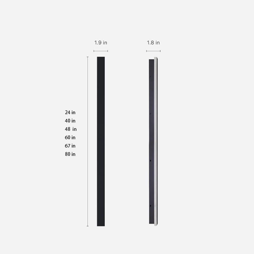 Lumières linéaires LED noires longues, applique murale extérieur