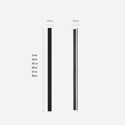 Lumières linéaires LED noires longues, applique murale extérieur