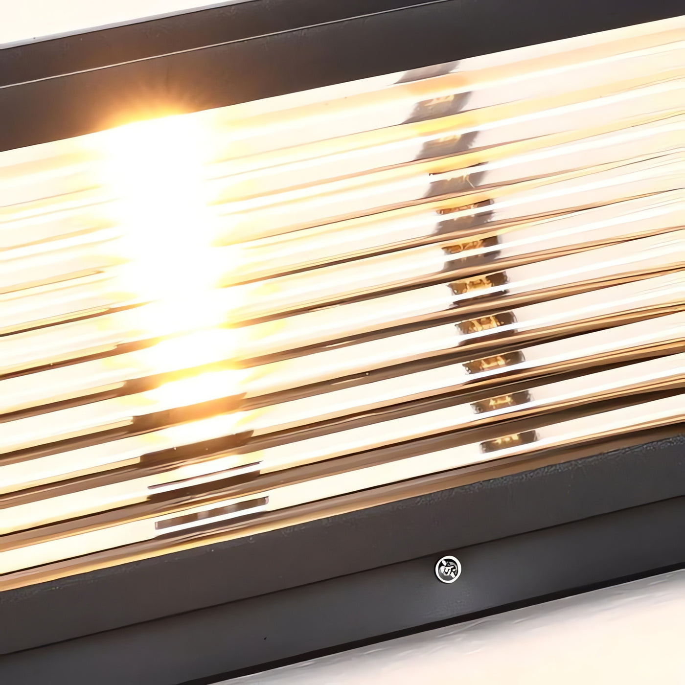 Lanterne de pilier d’extérieur carrée en verre cannelé