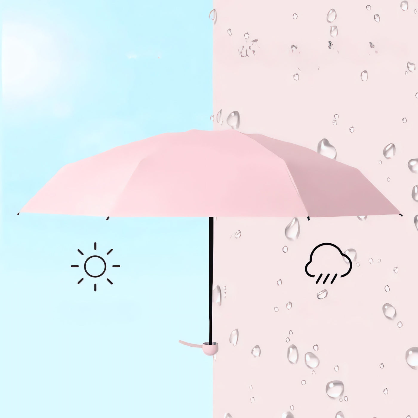 Mini parapluie de poche pliant anti-UV