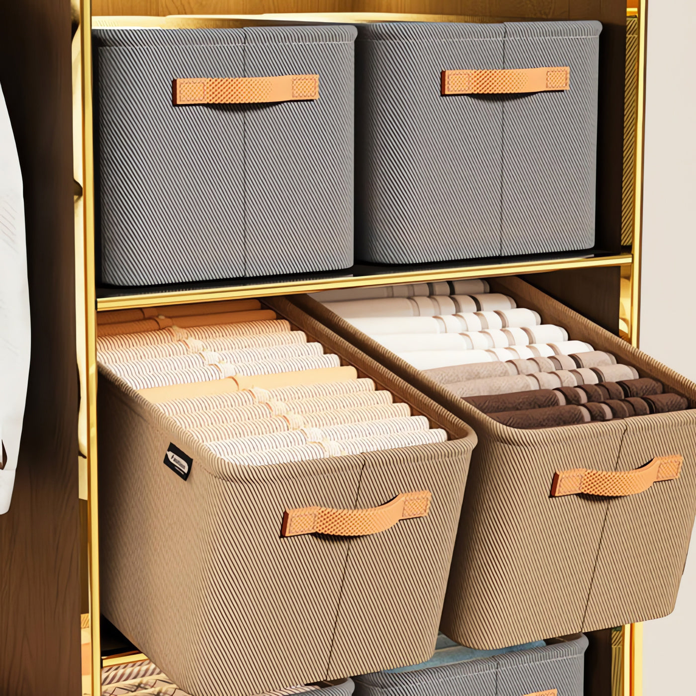 Organisateur de garde robe pliable pour penderie