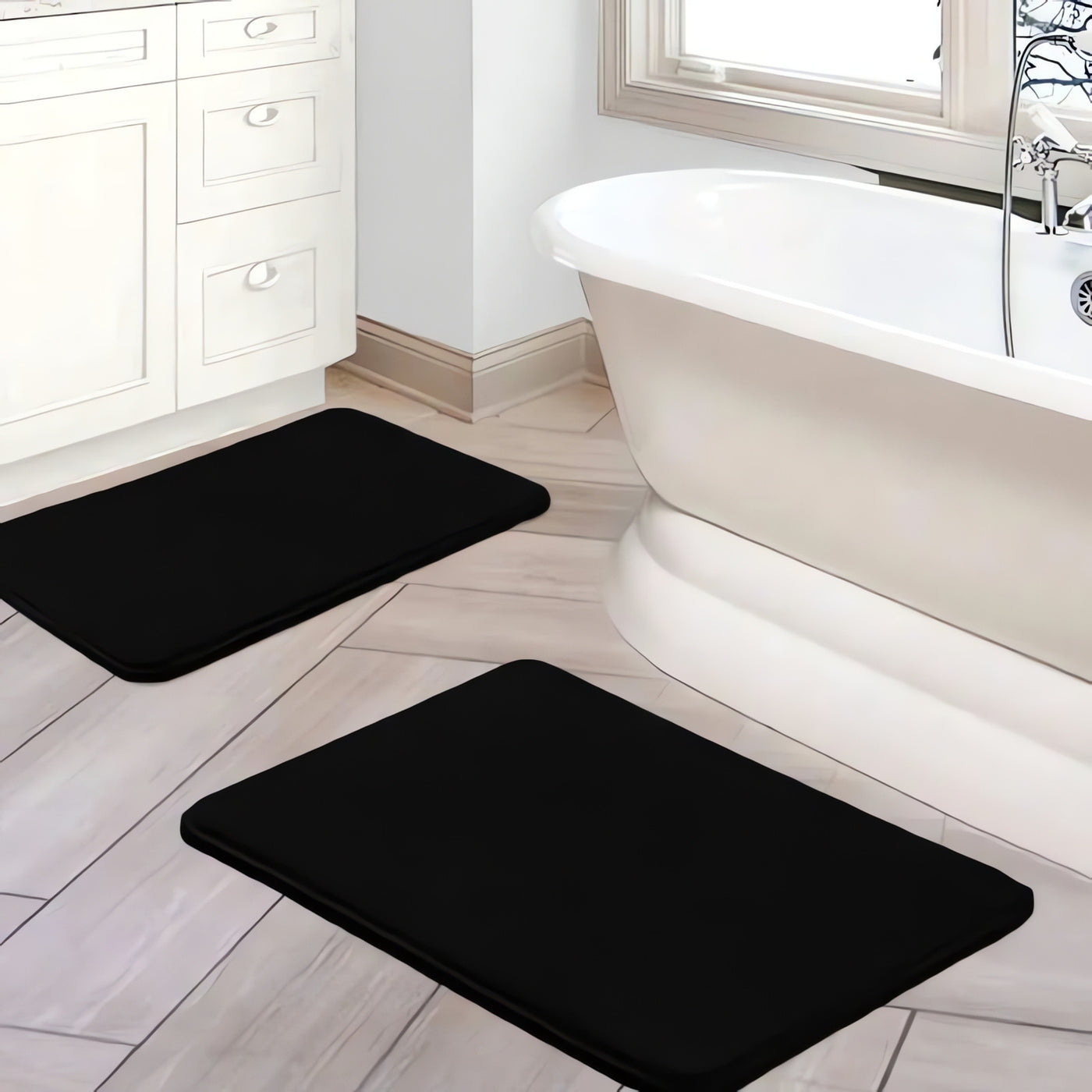 Tapis de salle de bain en velours antidérapant