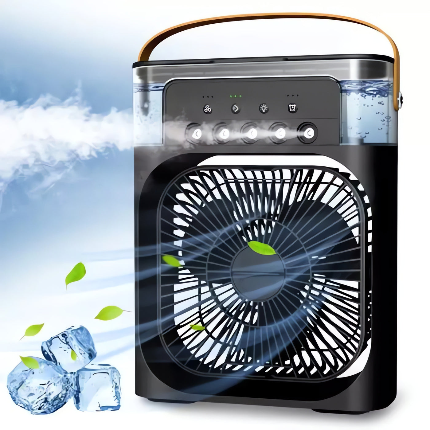 Mini Refroidisseur d’air 3-en-1 : Ventilateur de Table & Humidificateur
